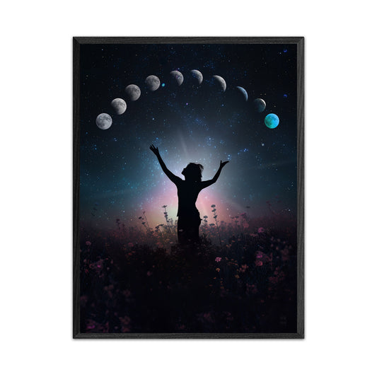 Balancing the Phases 18X24 Inch Poster Print for Space Art Fans, for home decor and room design
