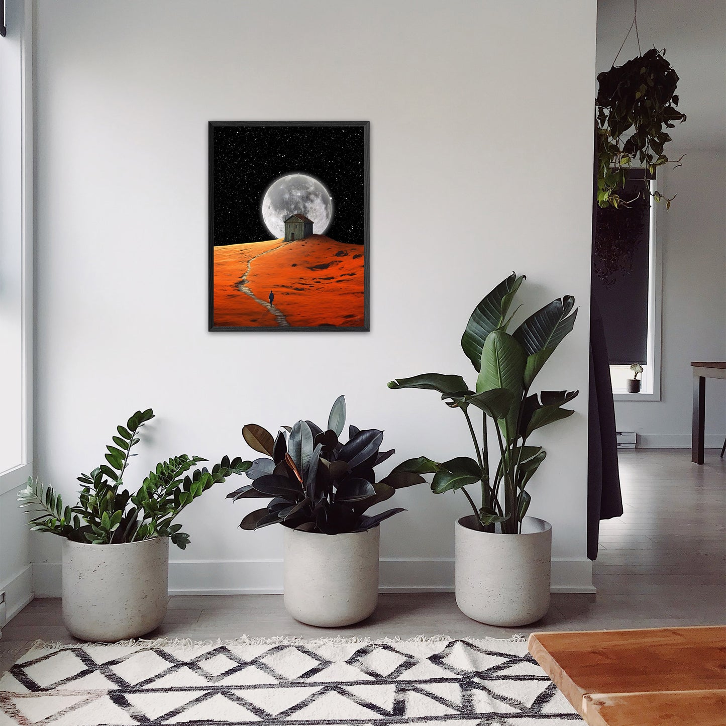 Moon House 18X24 Inch Poster Print for Surreal Art Fans, great gift for home decor and room design