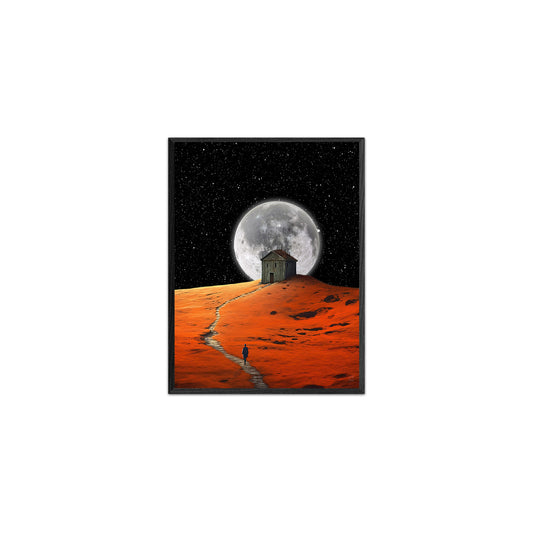 Moon House 8.5 X 11 Inch Print for Sci-Fi & Surreal Art Fans, great gift for home decor and room design