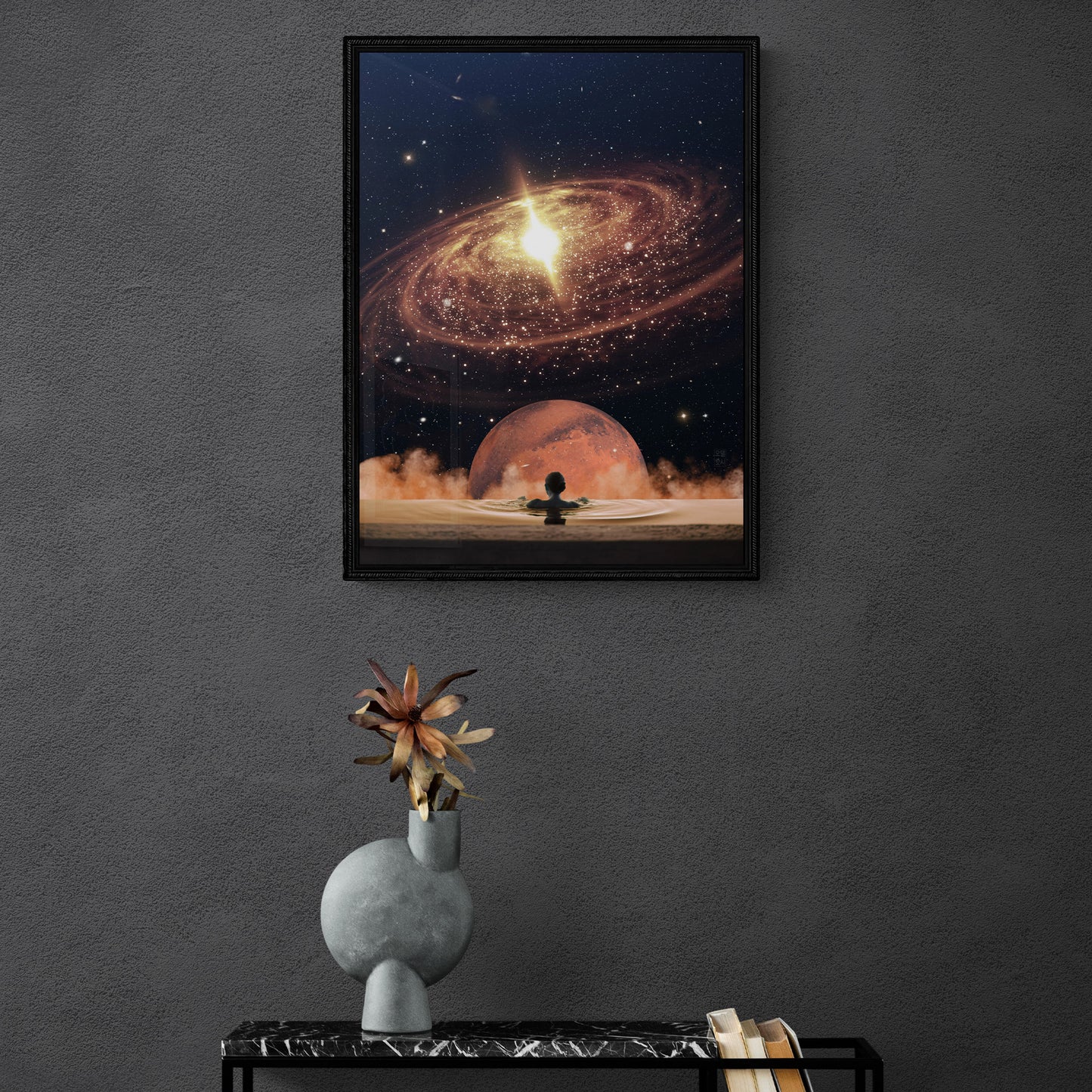 Mars Bath 18X24 Inch Poster Print for Sci-Fi, Space, & Surreal Art Fans