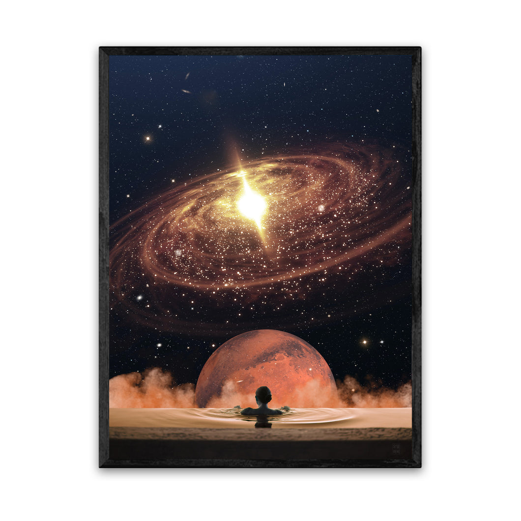 Mars Bath 18X24 Inch Poster Print for Sci-Fi, Space, & Surreal Art Fans