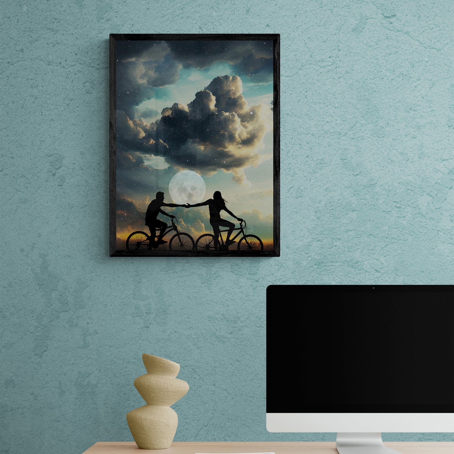 Moon Lovers Ride 18X24 Inch Poster Print for Space Art & Moon fans, great gift for home decor and room design.