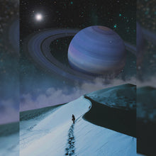 Load and play video in Gallery viewer, Blue Saturn Hike 18X24 Inch Poster Print for Space Art &amp; Saturn fans, great gift for home decor and room design.
